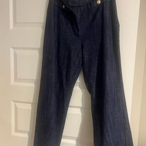 Stylish Dark Blue Wide-Leg Pants